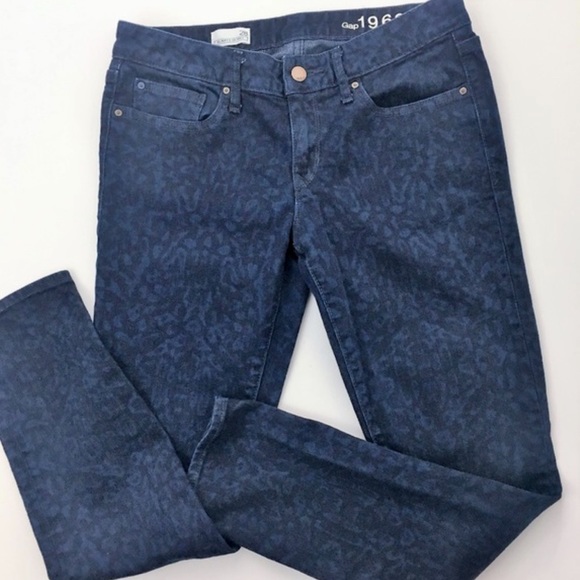 GAP Dark Wash Leopard Print Always Skinny Jeans - Picture 14 of 14